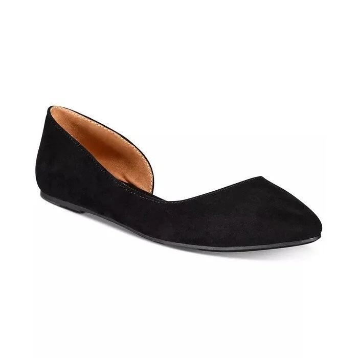 Material Girl Women's Mabel Pointed Toe Ballet Flats Black Size 7.5 M - 7.5 M