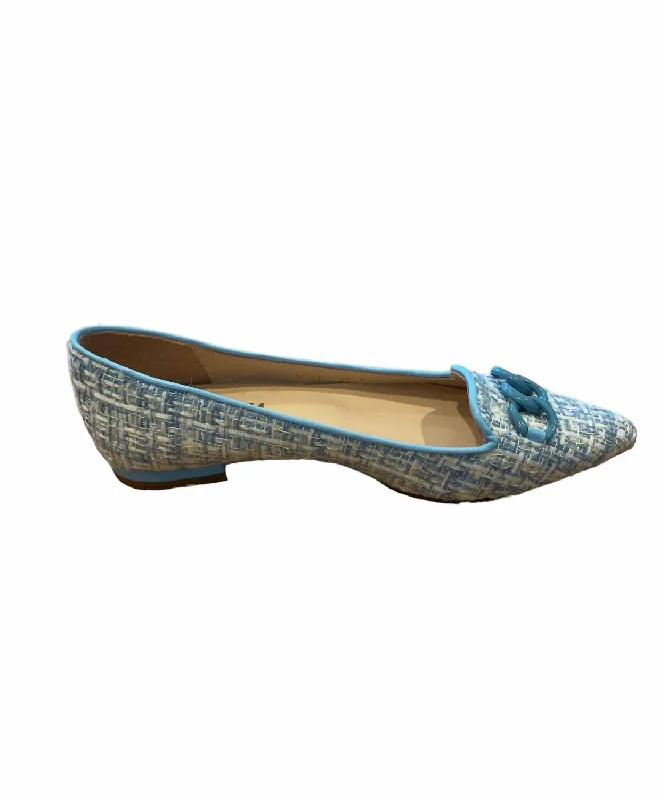 Lilah Loafers In Blue Tweed