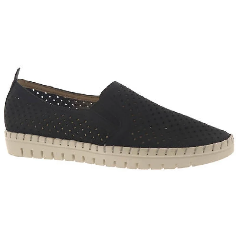 Easy Street Womens Fresh Faux Leather Perforated Slip-On Sneakers