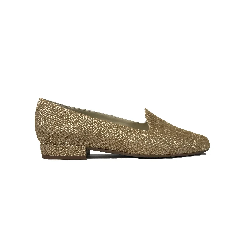 'Tracey' vegan-textile loafers by Zette Shoes - beige