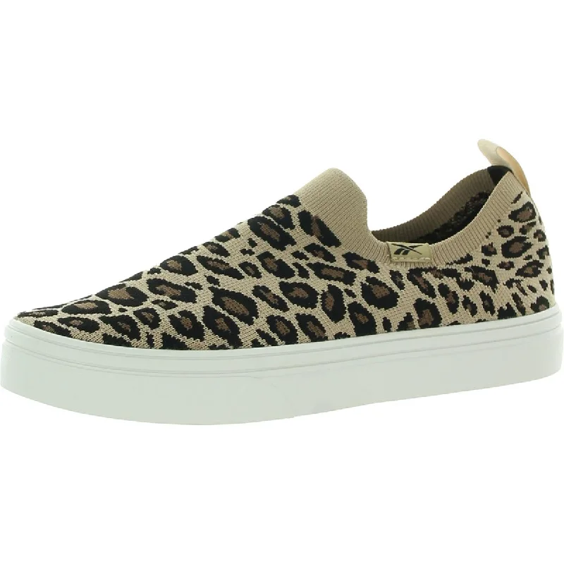 Reebok Womens Onlux  Slip On Animal Print Slip-On Sneakers