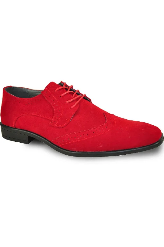 "King" Red Suede Tuxedo Shoes