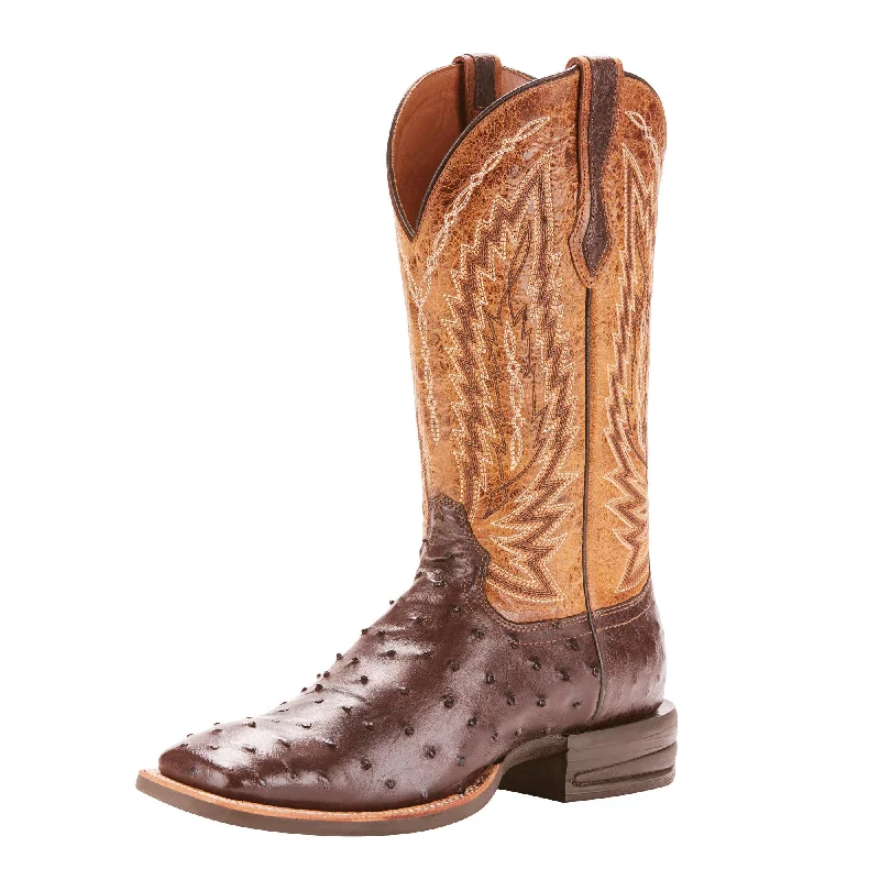 Ariat Relentless Platinum Full Quill Ostrich Boots (Chocolate)