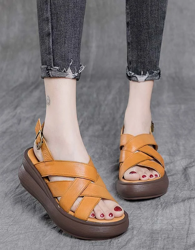 Cross Straps Summer Holiday Wedge Sandals