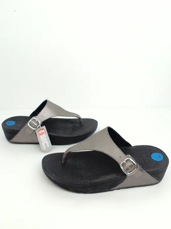 Fiftlop Women's Skinny Deluxe Chrome Flip Flop Size 7M