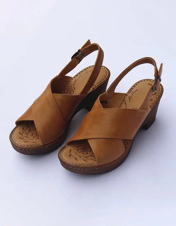 Retro Leather Handmade Open-Toe Summer Sandals