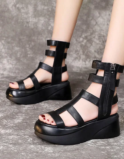 Retro Roman Platform Straps Sandals Summer