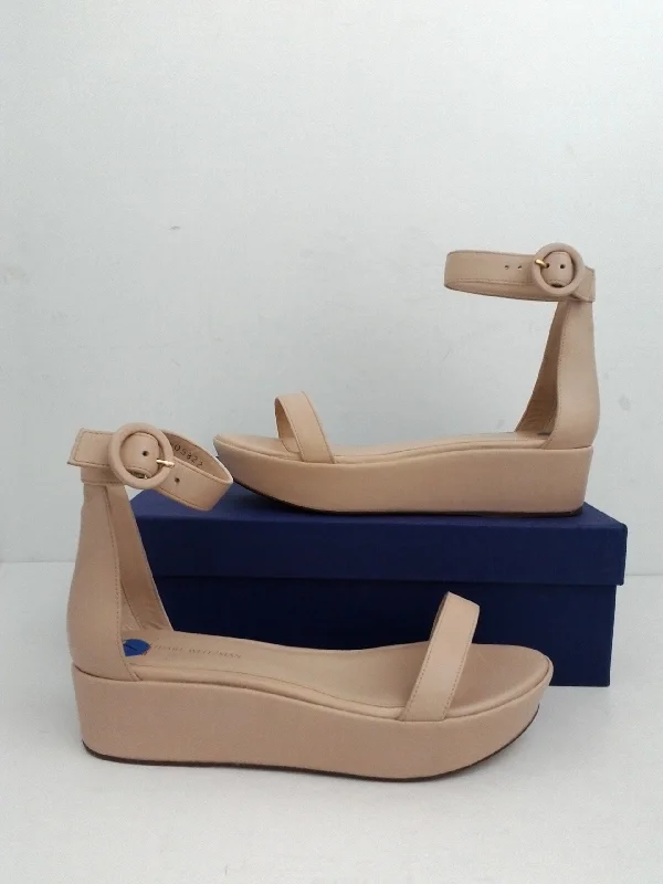 Stuart Weitzmain Women's Capri Fawn Cush Nappa Platform Sandal Size 7 M