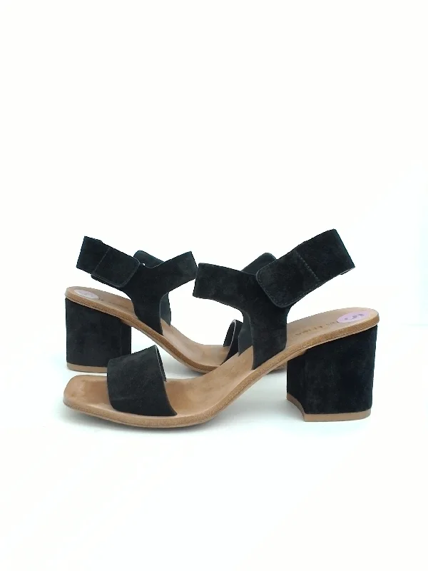 Via Spiga Women's Kamille Black Suede Block Heel Sandal Size 5 M