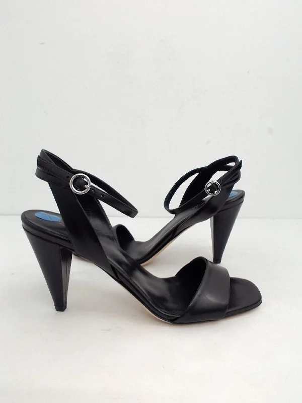 Via Spiga Women's Leather Black Heel Sandal Size 7 M