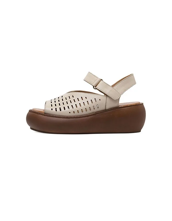 Vintage Wedge  Summer Leather Sandals