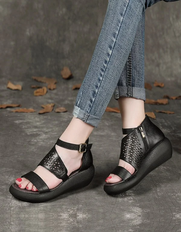 Women's Summer Wedge Ankle Strap Sandals